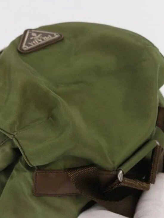 PRADA Backpack Nylon Green Silver Auth 166315 main image 7